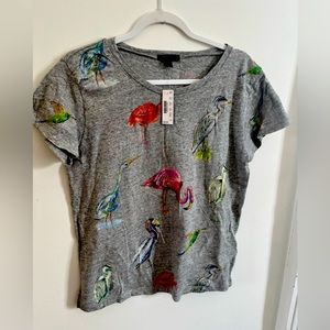 Last chance to buy! NWT Jcrew Wild bird tshirt XL super soft and stretchy